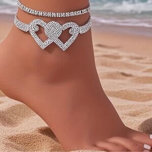 Silver Heart Anklet